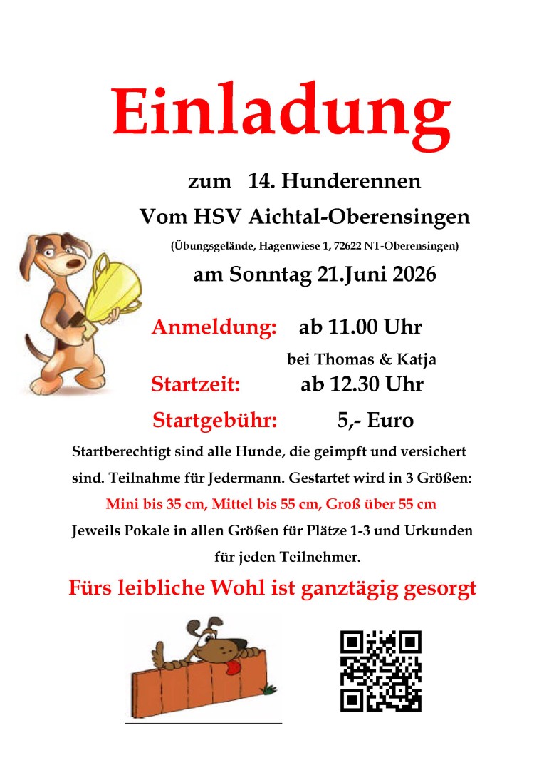 Einladung HSV Hunderennen
